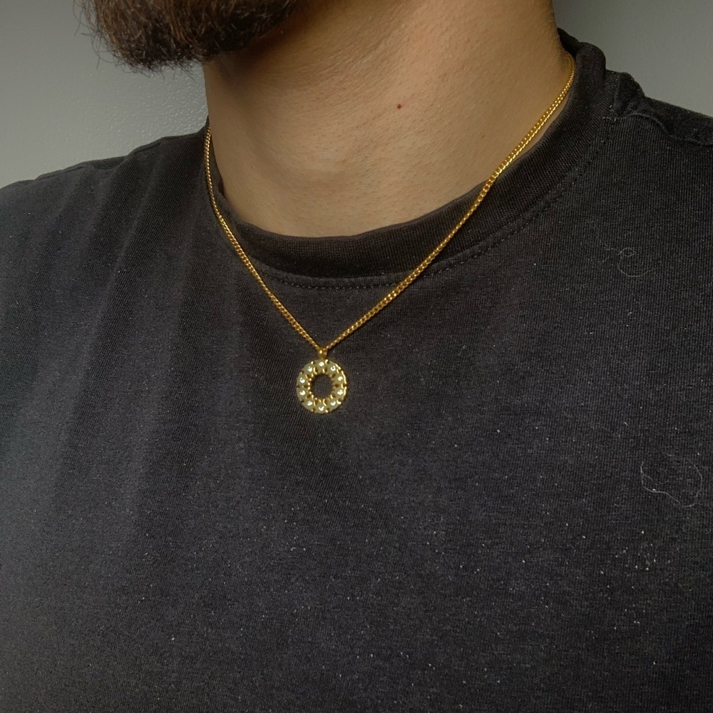 VL483 Gold Plated Pendant Necklace - Gold & Silver - Picture 3 of 3